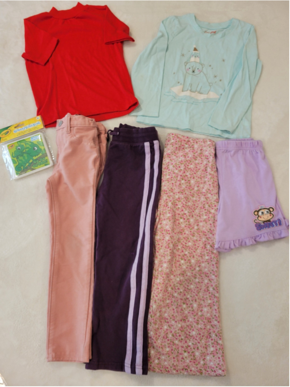 Girls Size 5 5T Clothing Lot Old Navy OshKosh Cat & Jack Crayola Bath Book 7pc